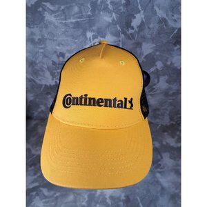 Continental Tire Cap Adjustable Strap Baseball Mesh Hat  Black Gold 3tree